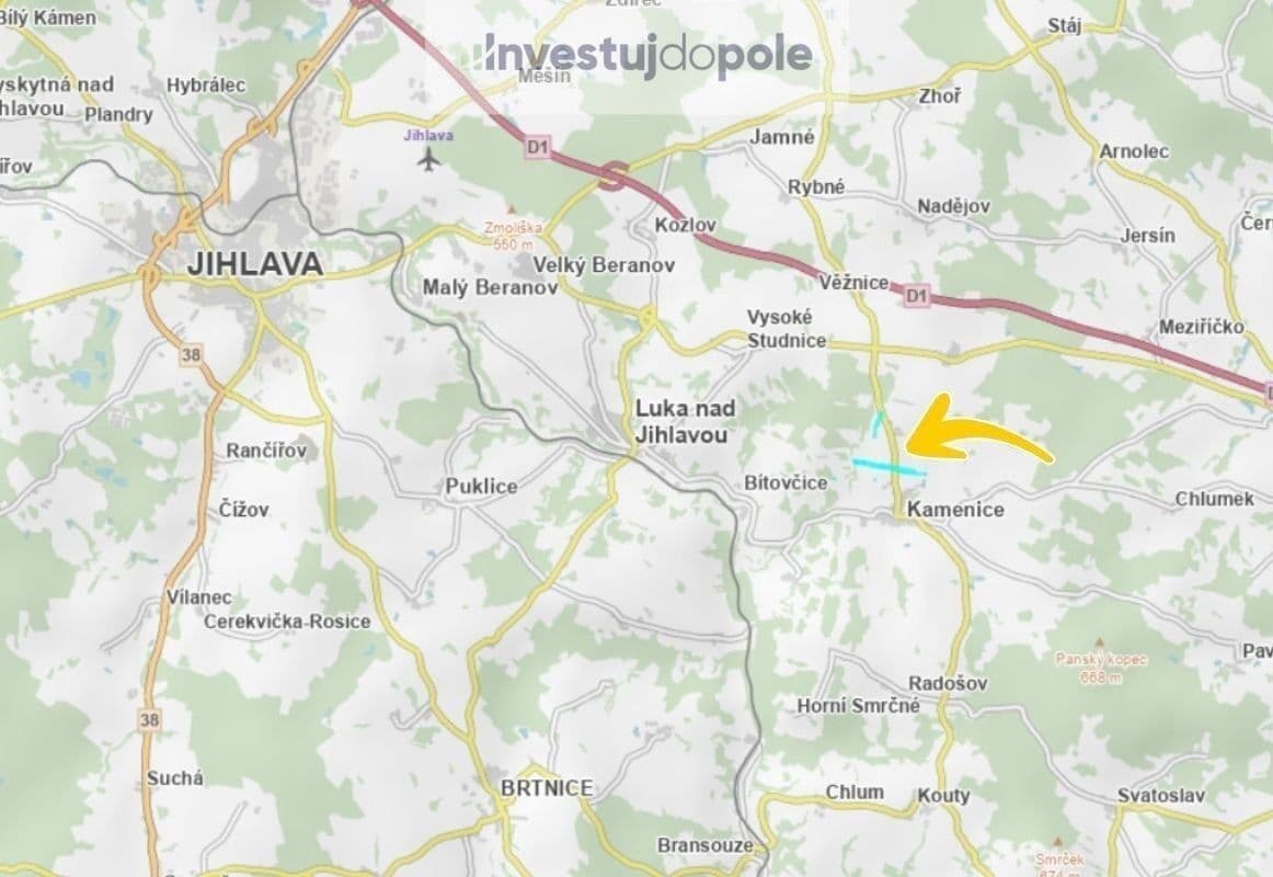 plot for sale, 166,174 m², Kamenice, Vysočina Region plot for sale, 166,174 m², Kamenice, Vysočina Region