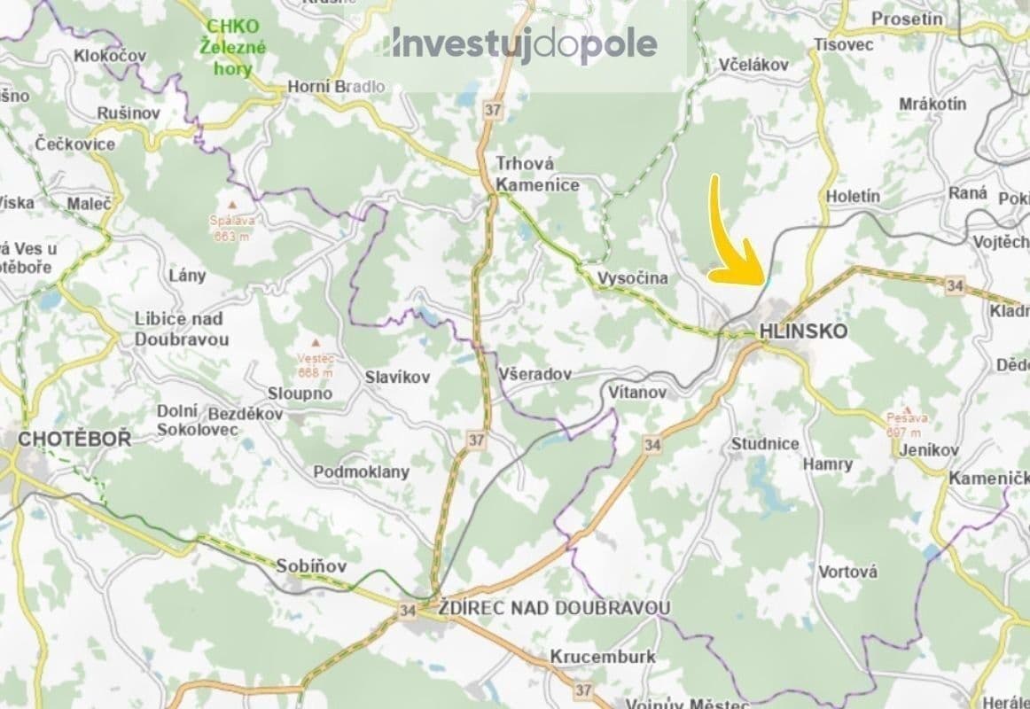 plot for sale, 6,153 m², Hlinsko, Pardubický Region plot for sale, 6,153 m², Hlinsko, Pardubický Region