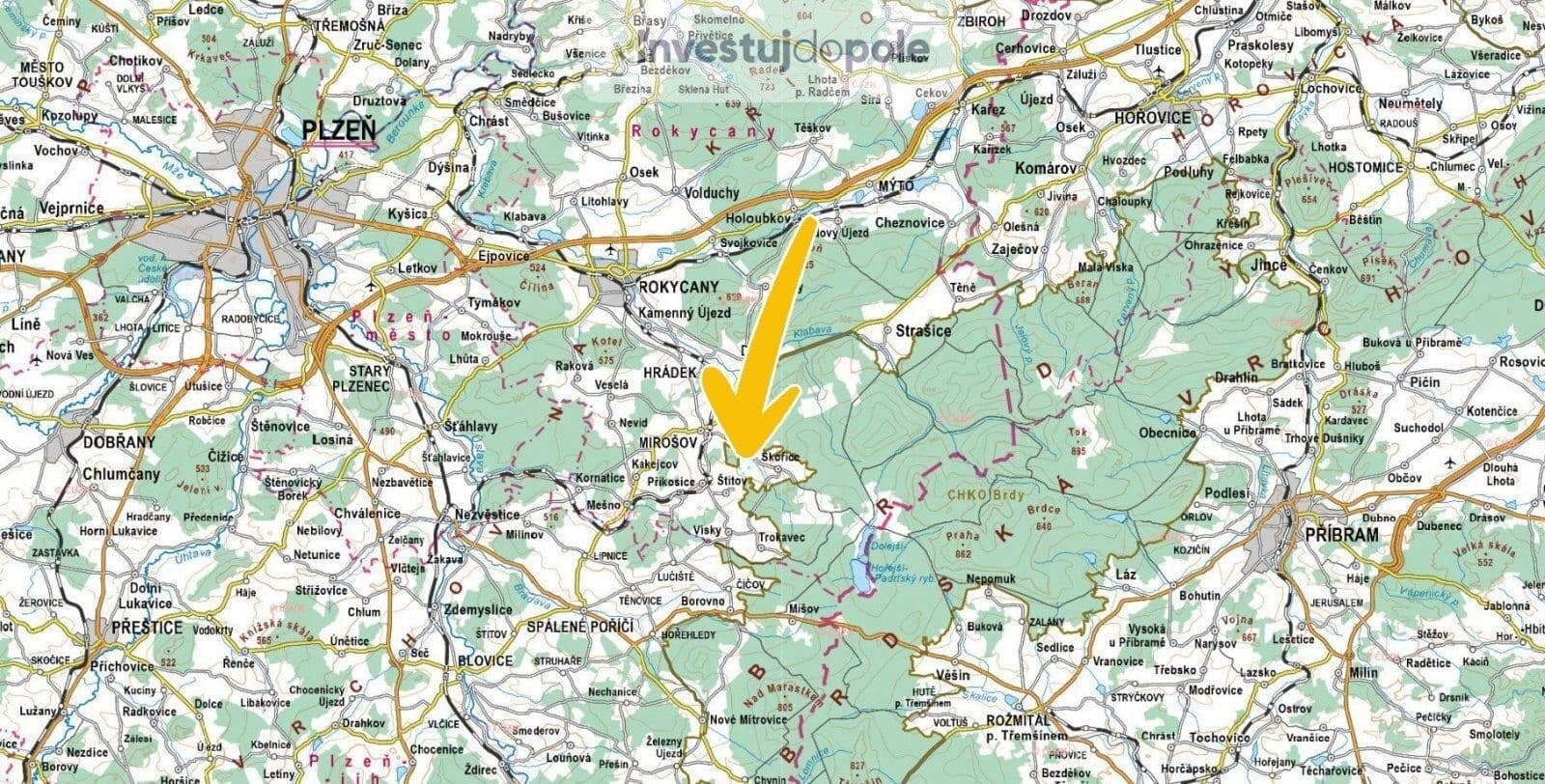 plot for sale, 12,273 m², Skořice, Plzeňský Region plot for sale, 12,273 m², Skořice, Plzeňský Region