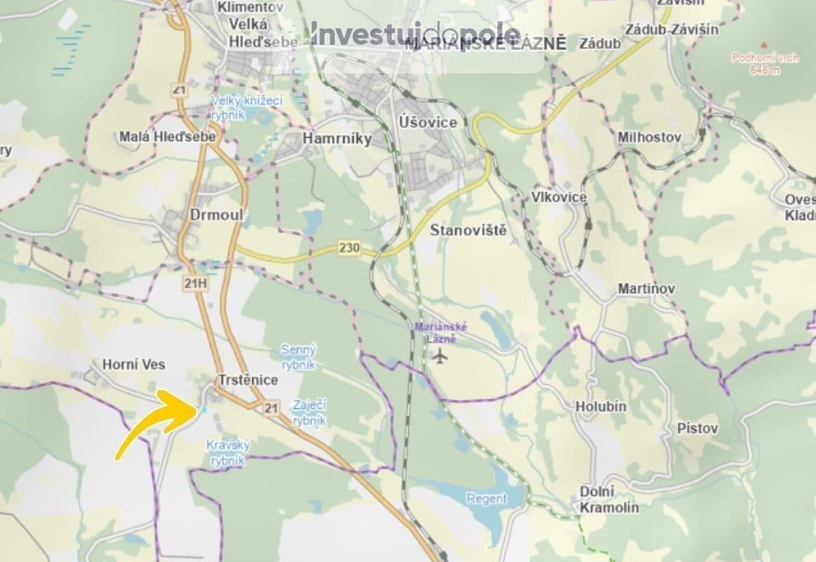 plot for sale, 1,866 m², Trstěnice, Karlovarský Region plot for sale, 1,866 m², Trstěnice, Karlovarský Region