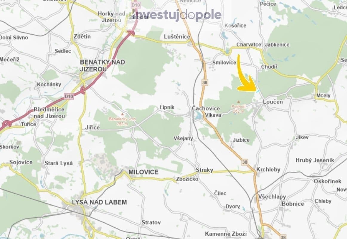 plot for sale, 1,594 m², Loučeň, Středočeský Region plot for sale, 1,594 m², Loučeň, Středočeský Region