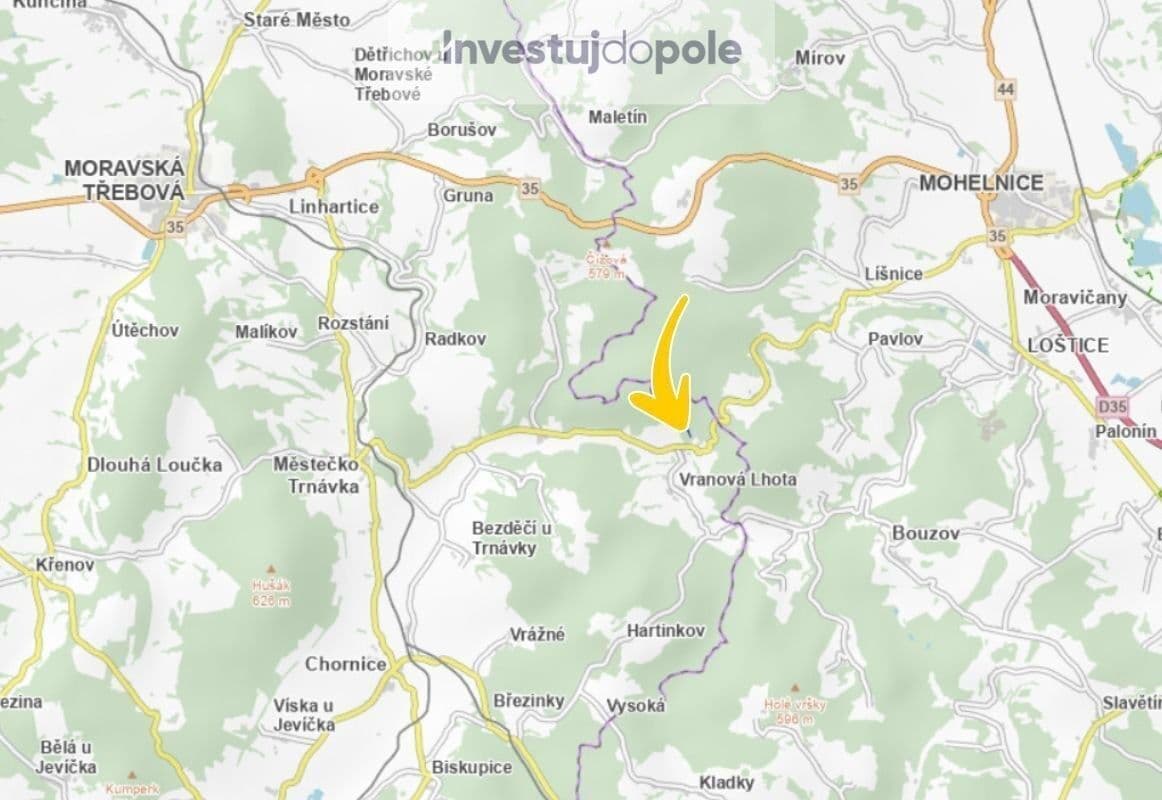 plot for sale, 2,704 m², Vranová Lhota, Pardubický Region plot for sale, 2,704 m², Vranová Lhota, Pardubický Region