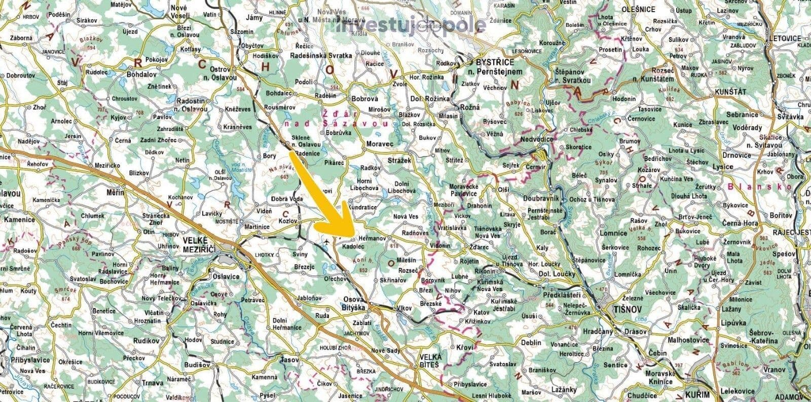 plot for sale, 9,707 m², Kadolec, Vysočina Region plot for sale, 9,707 m², Kadolec, Vysočina Region