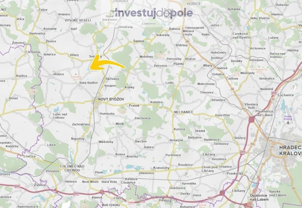plot for sale, 5,770 m², Smidary, Královéhradecký Region plot for sale, 5,770 m², Smidary, Královéhradecký Region