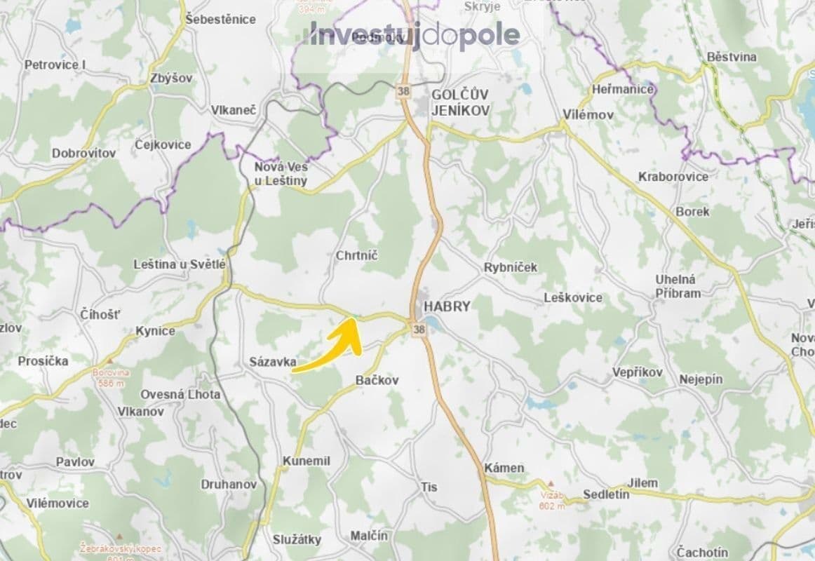 plot for sale, 1,706 m², Habry, Vysočina Region plot for sale, 1,706 m², Habry, Vysočina Region