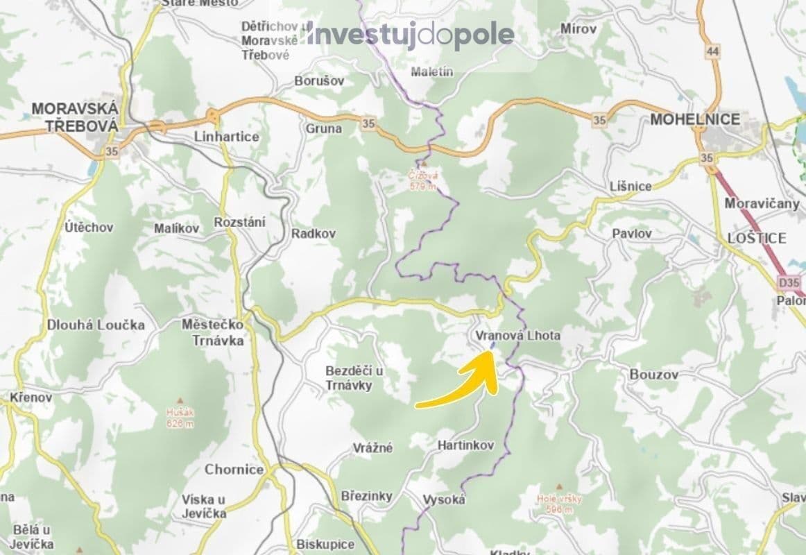 plot for sale, 16,744 m², Vranová Lhota, Pardubický Region plot for sale, 16,744 m², Vranová Lhota, Pardubický Region