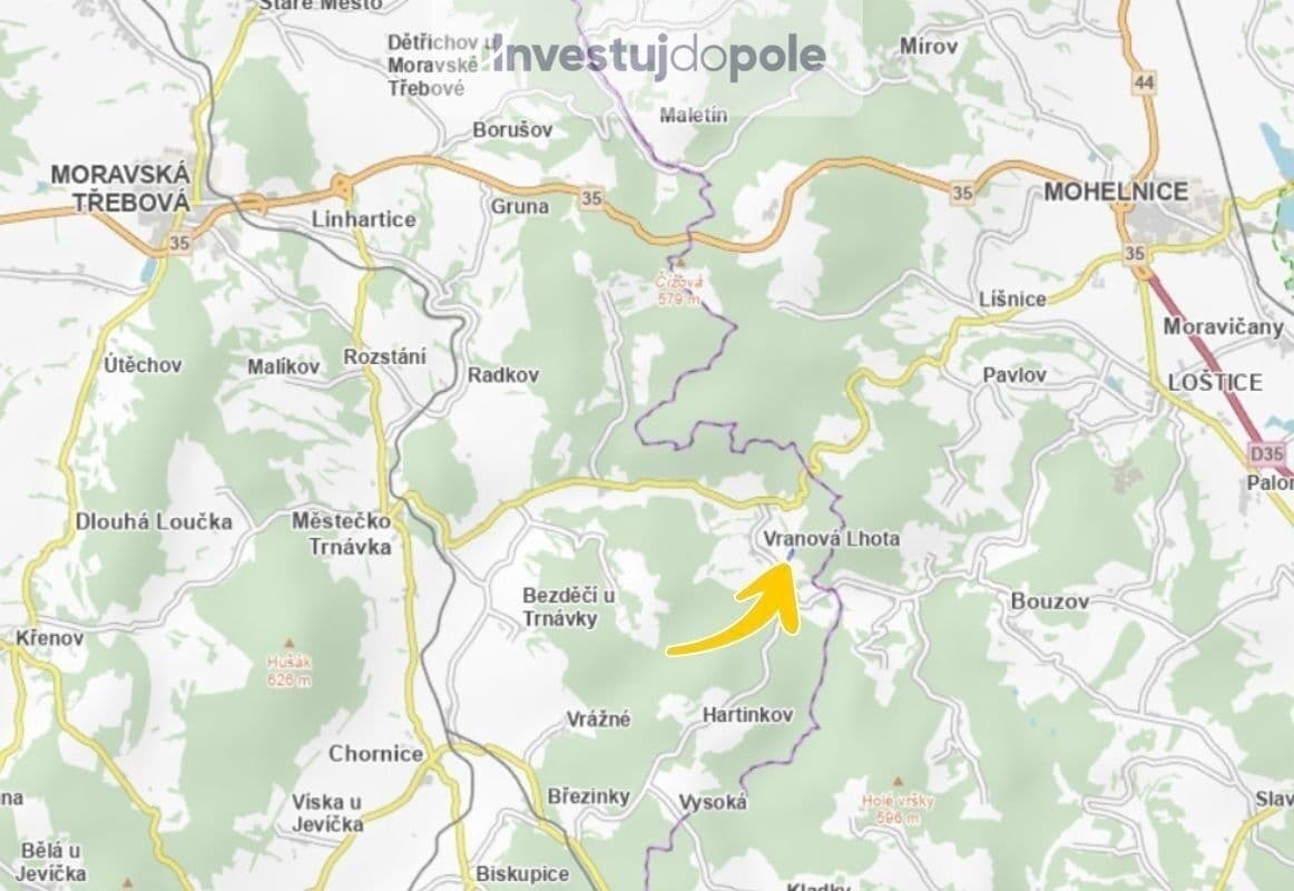 plot for sale, 16,744 m², Vranová Lhota, Pardubický Region plot for sale, 16,744 m², Vranová Lhota, Pardubický Region