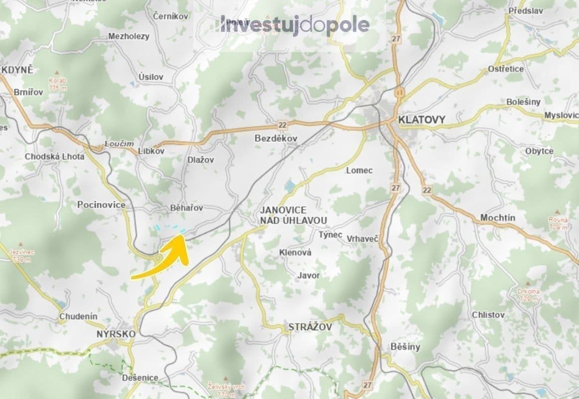 plot for sale, 3,429 m², Běhařov, Plzeňský Region plot for sale, 3,429 m², Běhařov, Plzeňský Region