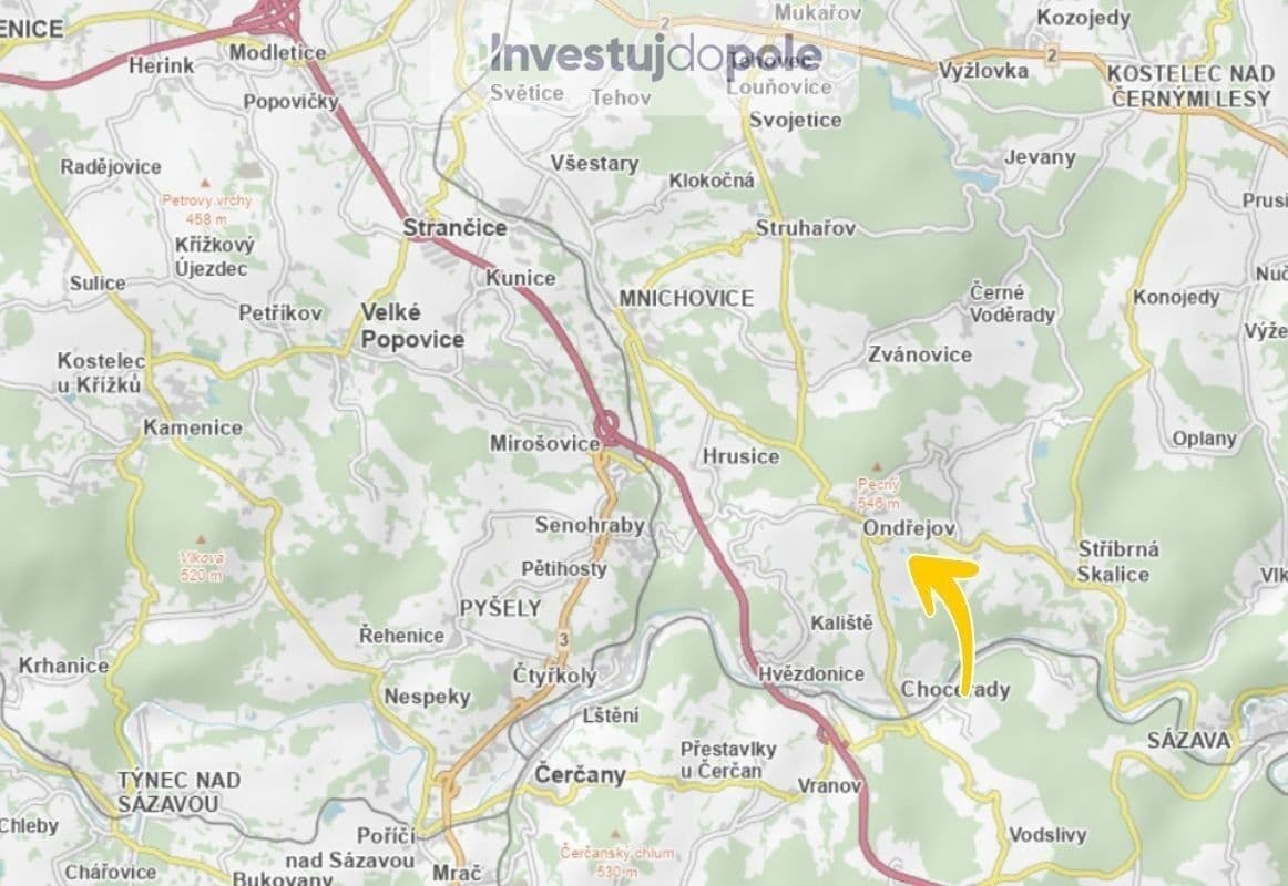 plot for sale, 2,456 m², Ondřejov, Středočeský Region plot for sale, 2,456 m², Ondřejov, Středočeský Region