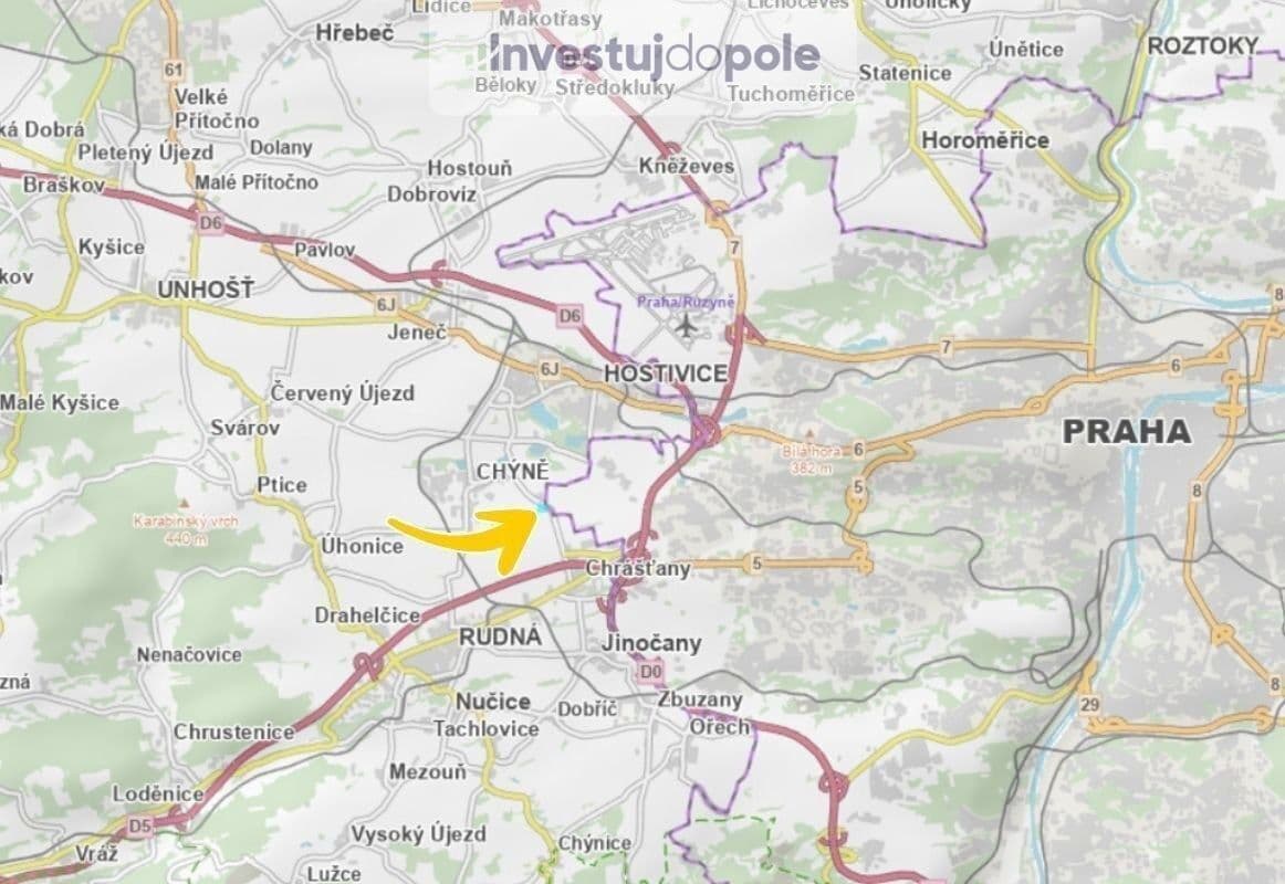 plot for sale, 4,219 m², Chrášťany, Středočeský Region plot for sale, 4,219 m², Chrášťany, Středočeský Region