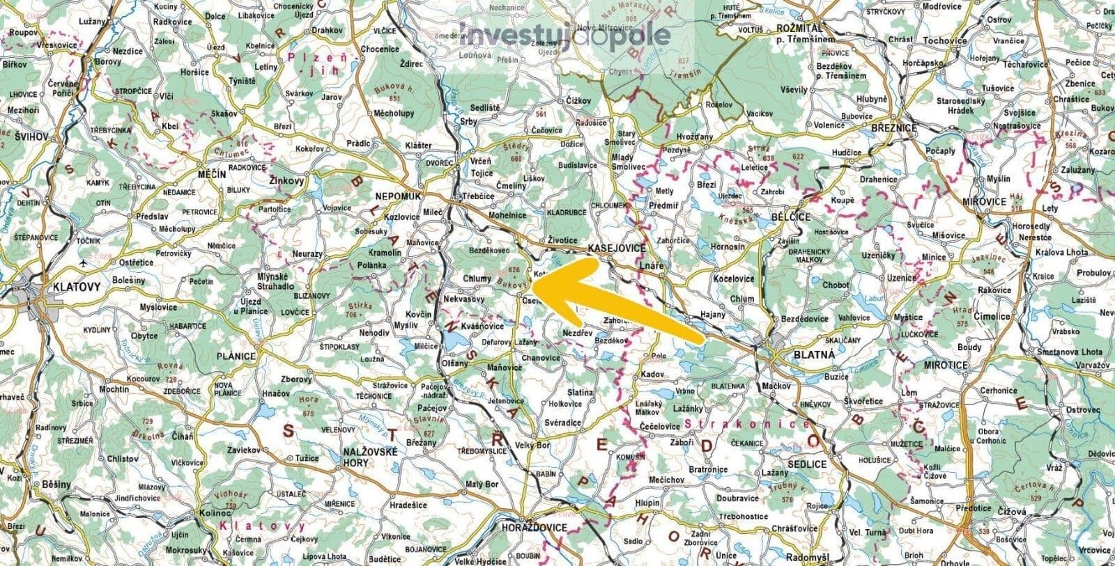 plot for sale, 4,955 m², Oselce, Plzeňský Region plot for sale, 4,955 m², Oselce, Plzeňský Region