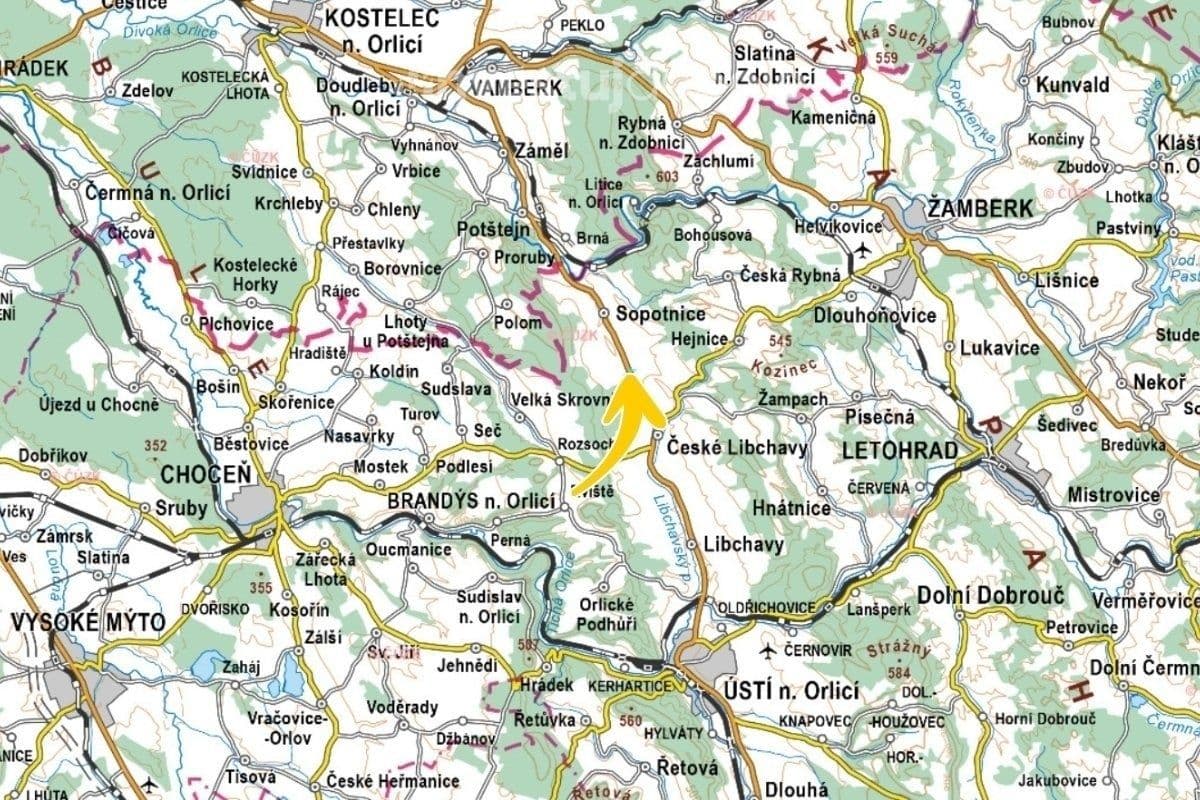 plot for sale, 5,383 m², Sopotnice, Pardubický Region plot for sale, 5,383 m², Sopotnice, Pardubický Region