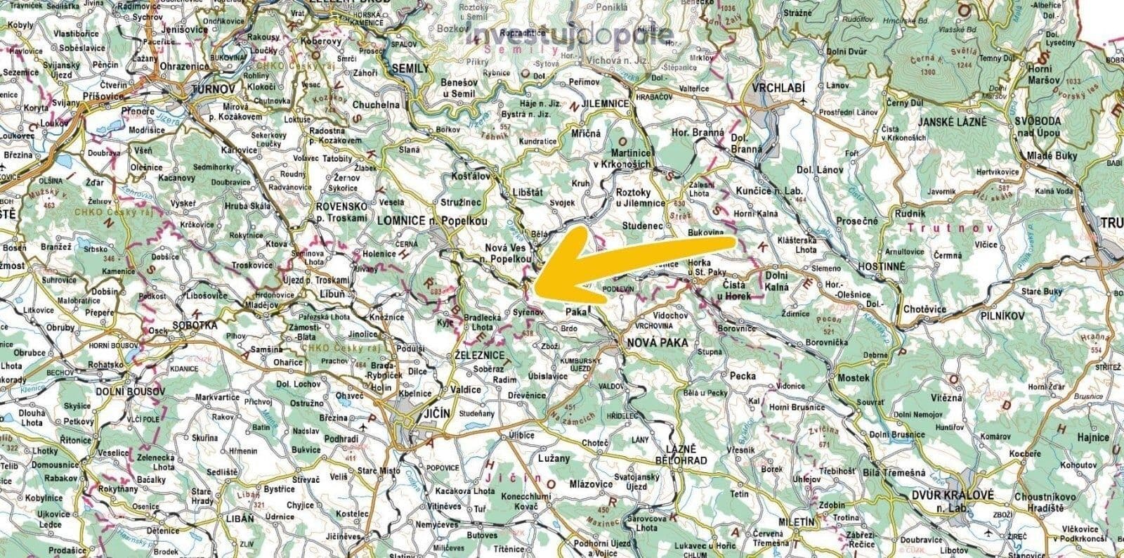 plot for sale, 4,007 m², Stará Paka, Královéhradecký Region plot for sale, 4,007 m², Stará Paka, Královéhradecký Region