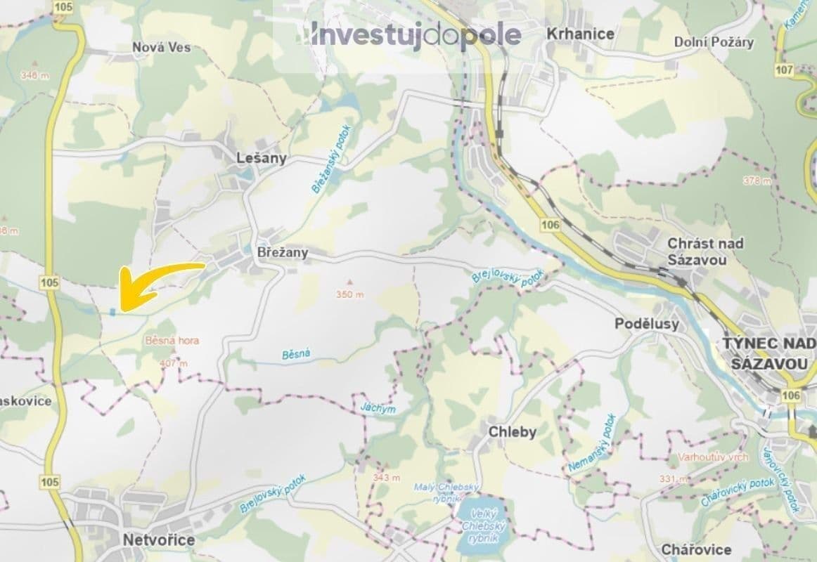 plot for sale, 6,625 m², Lešany, Středočeský Region plot for sale, 6,625 m², Lešany, Středočeský Region