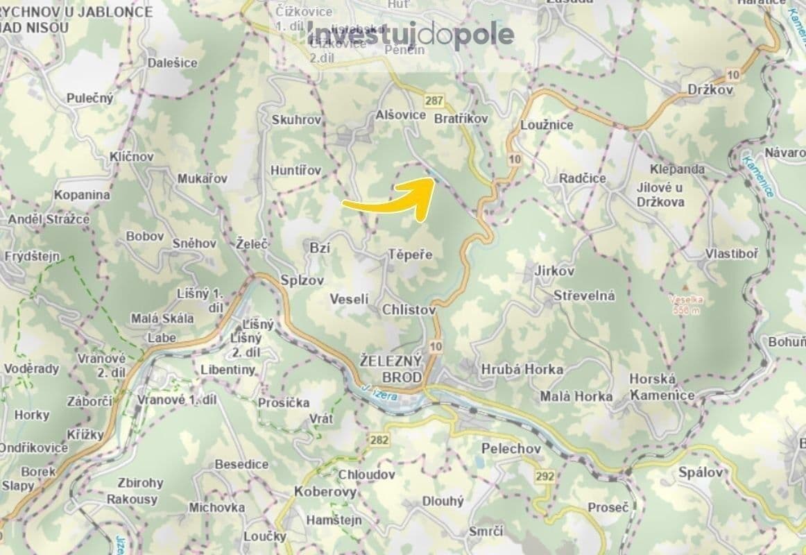plot for sale, 5,685 m², Pěnčín, Liberecký Region plot for sale, 5,685 m², Pěnčín, Liberecký Region