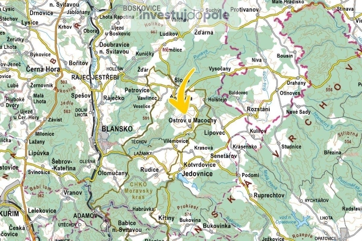 plot for sale, 3,708 m², Ostrov u Macochy, Jihomoravský Region plot for sale, 3,708 m², Ostrov u Macochy, Jihomoravský Region