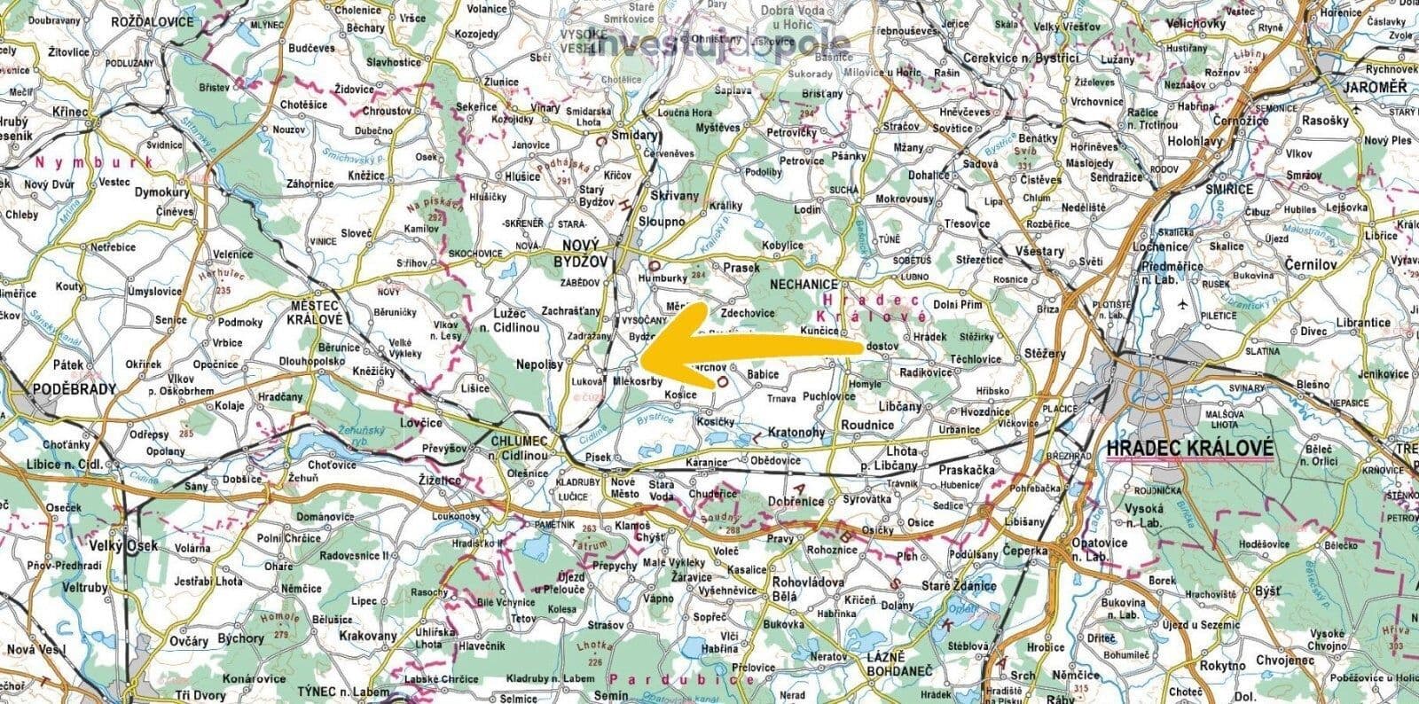 plot for sale, 1,205 m², Mlékosrby, Královéhradecký Region plot for sale, 1,205 m², Mlékosrby, Královéhradecký Region