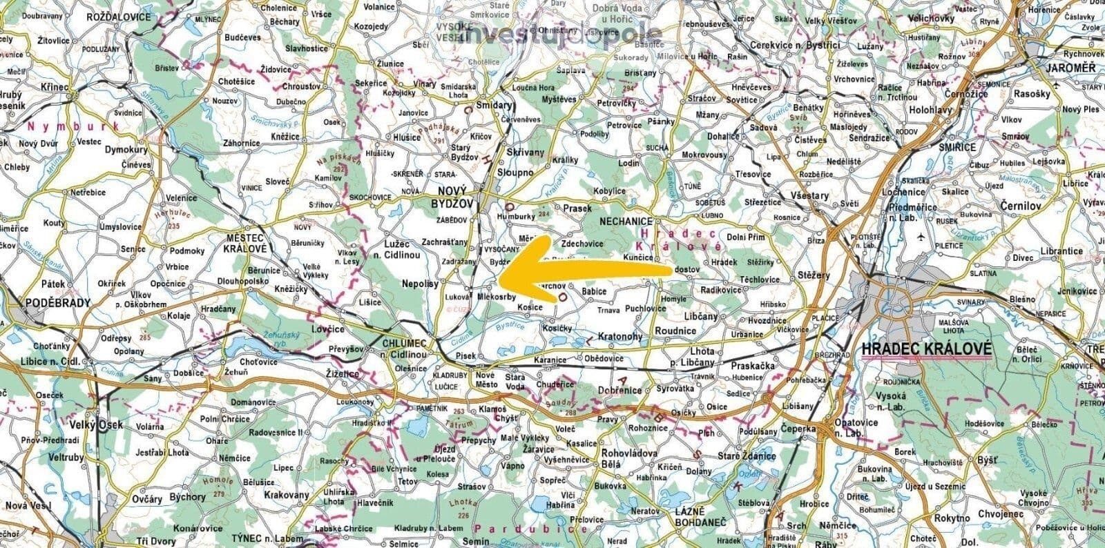 plot for sale, 1,205 m², Mlékosrby, Královéhradecký Region plot for sale, 1,205 m², Mlékosrby, Královéhradecký Region