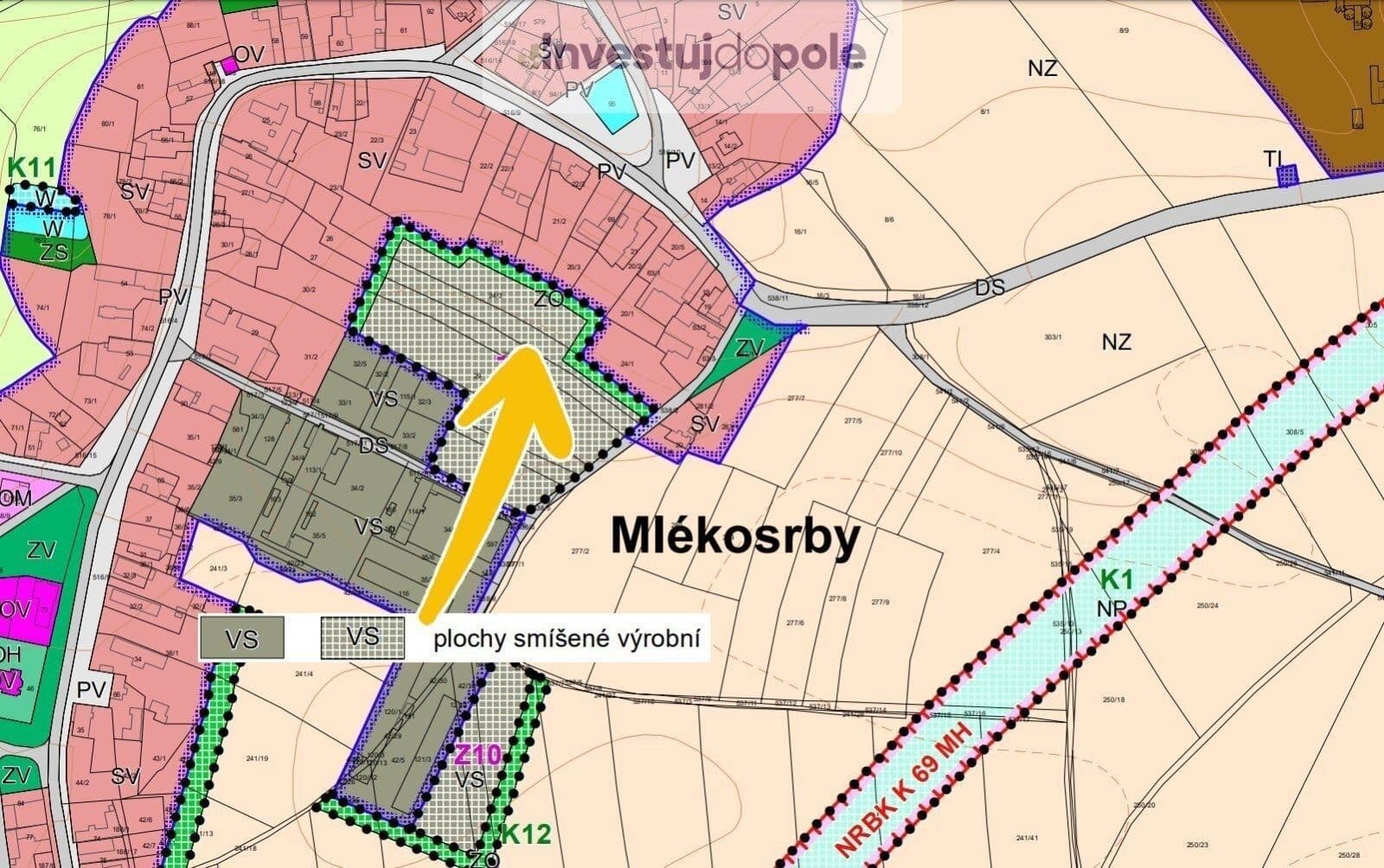 plot for sale, 1,205 m², Mlékosrby, Královéhradecký Region plot for sale, 1,205 m², Mlékosrby, Královéhradecký Region