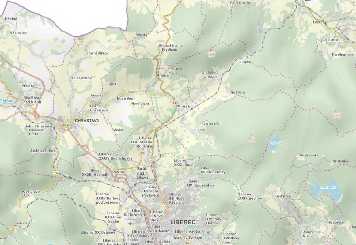 plot for sale, 7,252 m², Mníšek, Liberecký Region plot for sale, 7,252 m², Mníšek, Liberecký Region