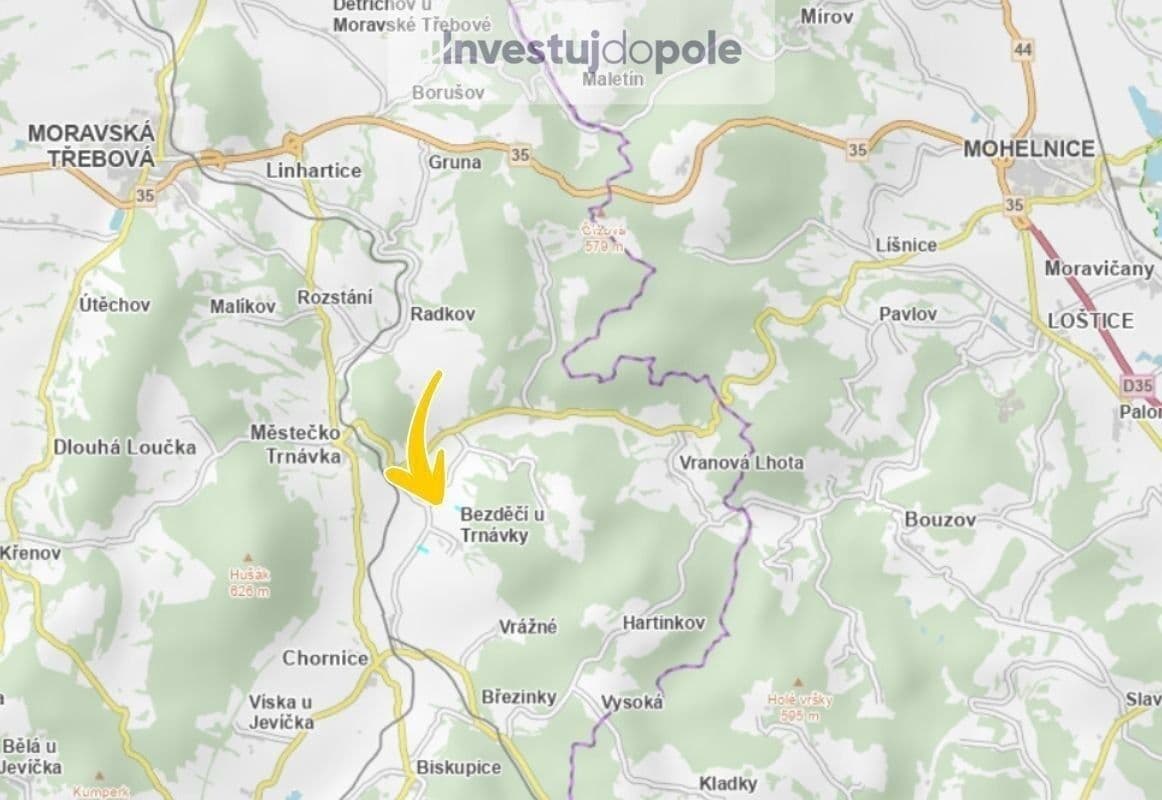 plot for sale, 2,276 m², Bezděčí u Trnávky, Pardubický Region plot for sale, 2,276 m², Bezděčí u Trnávky, Pardubický Region