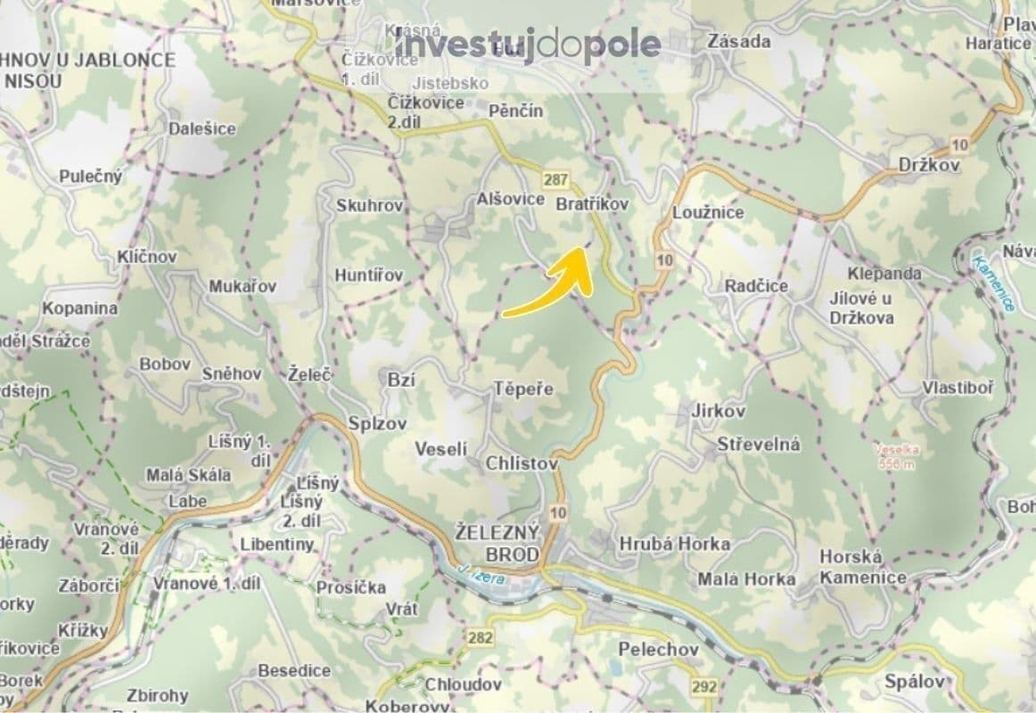 plot for sale, 538 m², Pěnčín, Liberecký Region plot for sale, 538 m², Pěnčín, Liberecký Region