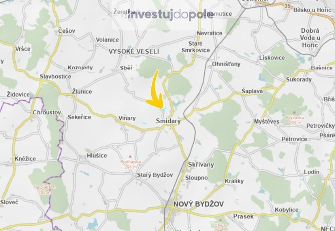 plot for sale, 2,282 m², Smidary, Královéhradecký Region plot for sale, 2,282 m², Smidary, Královéhradecký Region