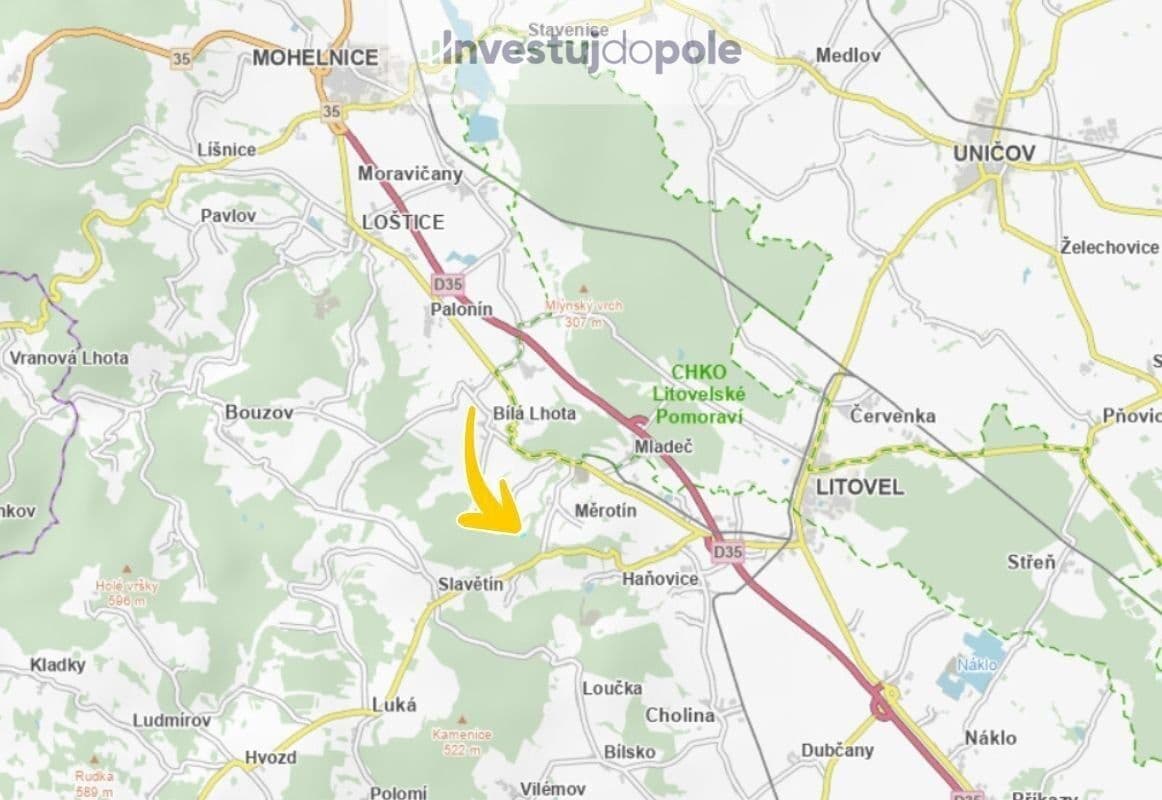 plot for sale, 2,597 m², Měrotín, Olomoucký Region plot for sale, 2,597 m², Měrotín, Olomoucký Region
