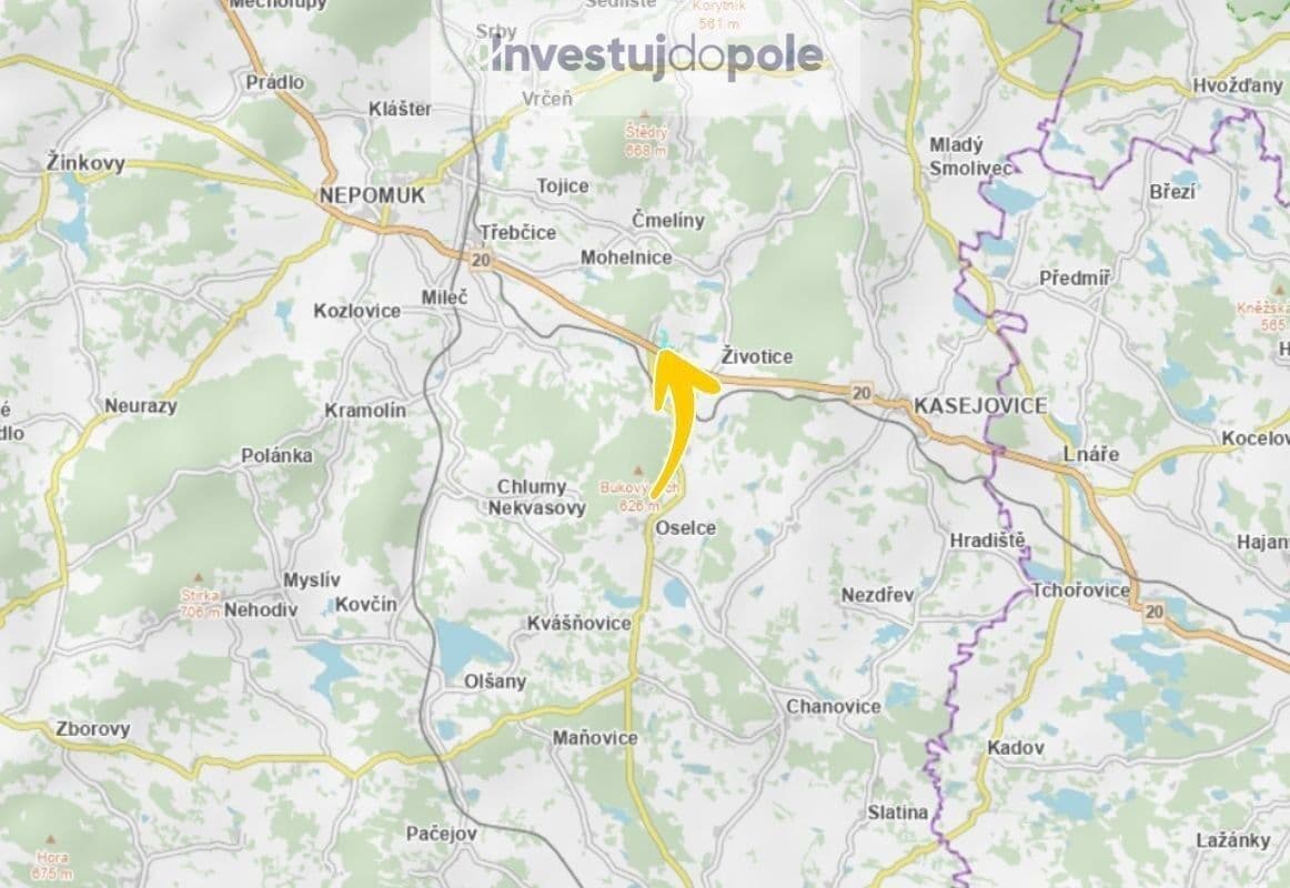plot for sale, 2,026 m², Kasejovice, Plzeňský Region plot for sale, 2,026 m², Kasejovice, Plzeňský Region
