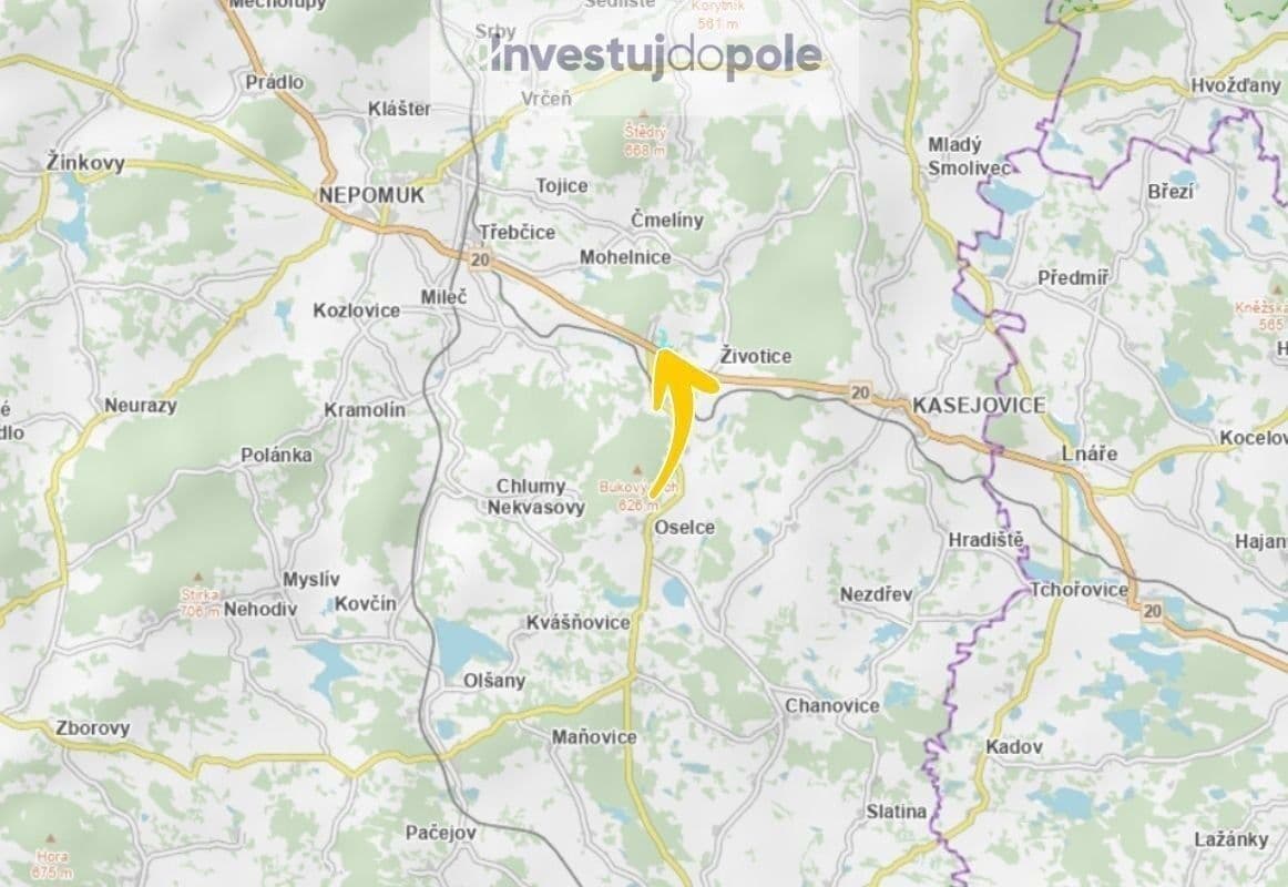 plot for sale, 2,026 m², Kasejovice, Plzeňský Region plot for sale, 2,026 m², Kasejovice, Plzeňský Region
