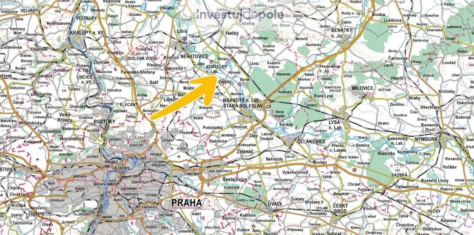 plot for sale, 2,620 m², Kostelec nad Labem, Středočeský Region plot for sale, 2,620 m², Kostelec nad Labem, Středočeský Region