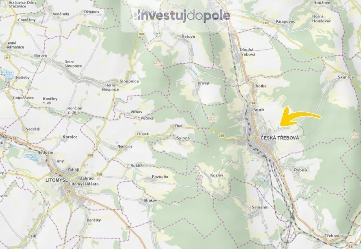 plot for sale, 3,981 m², Česká Třebová, Pardubický Region plot for sale, 3,981 m², Česká Třebová, Pardubický Region