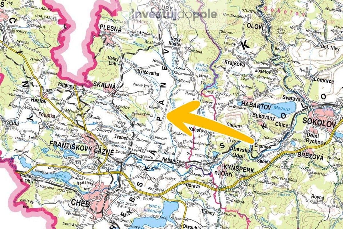 plot for sale, 15,355 m², Milhostov, Karlovarský Region plot for sale, 15,355 m², Milhostov, Karlovarský Region