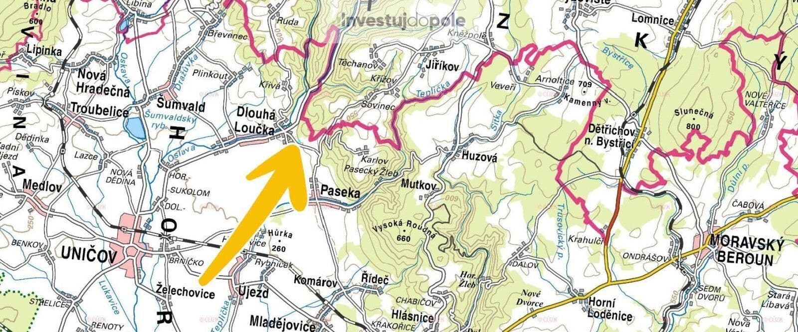 plot for sale, 10,730 m², Dlouhá Loučka, Olomoucký Region plot for sale, 10,730 m², Dlouhá Loučka, Olomoucký Region