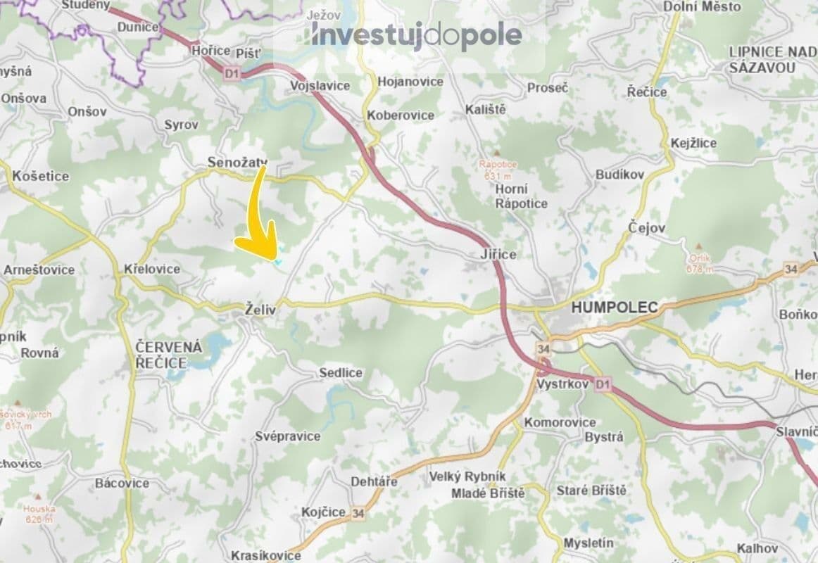 plot for sale, 3,048 m², Želiv, Vysočina Region plot for sale, 3,048 m², Želiv, Vysočina Region