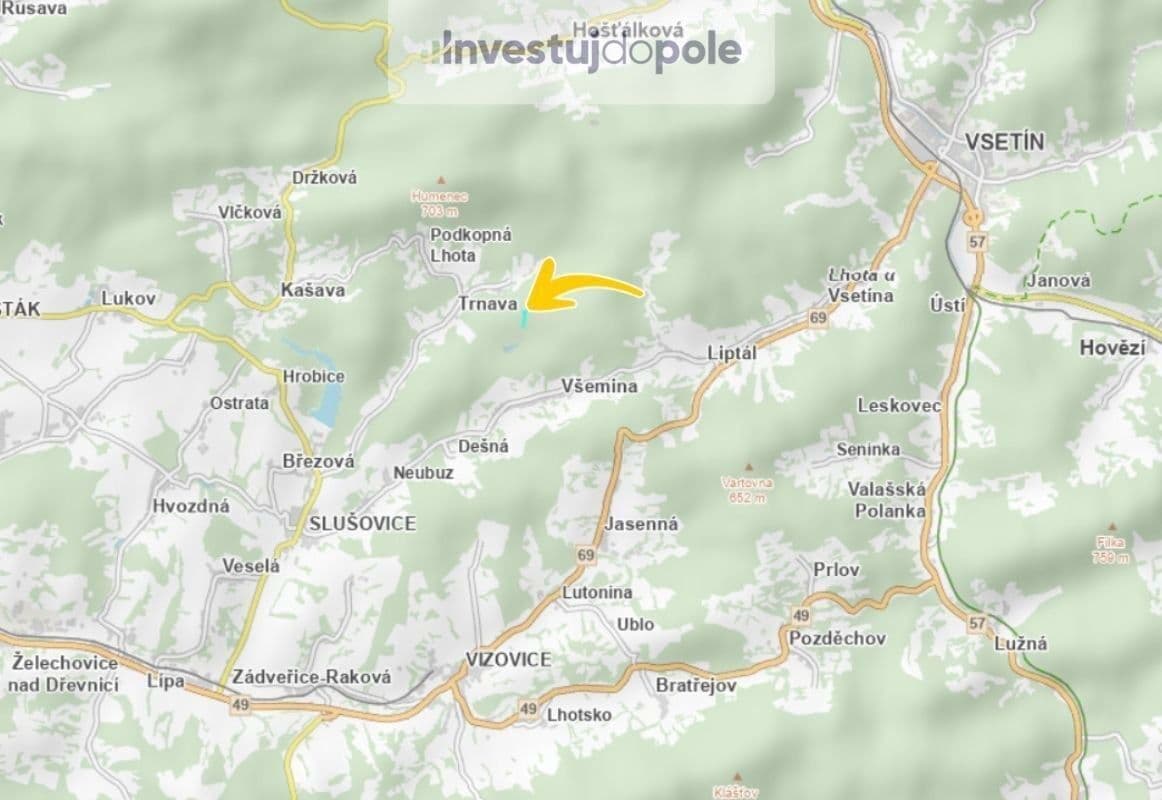 plot for sale, 21,494 m², Všemina, Zlínský Region plot for sale, 21,494 m², Všemina, Zlínský Region