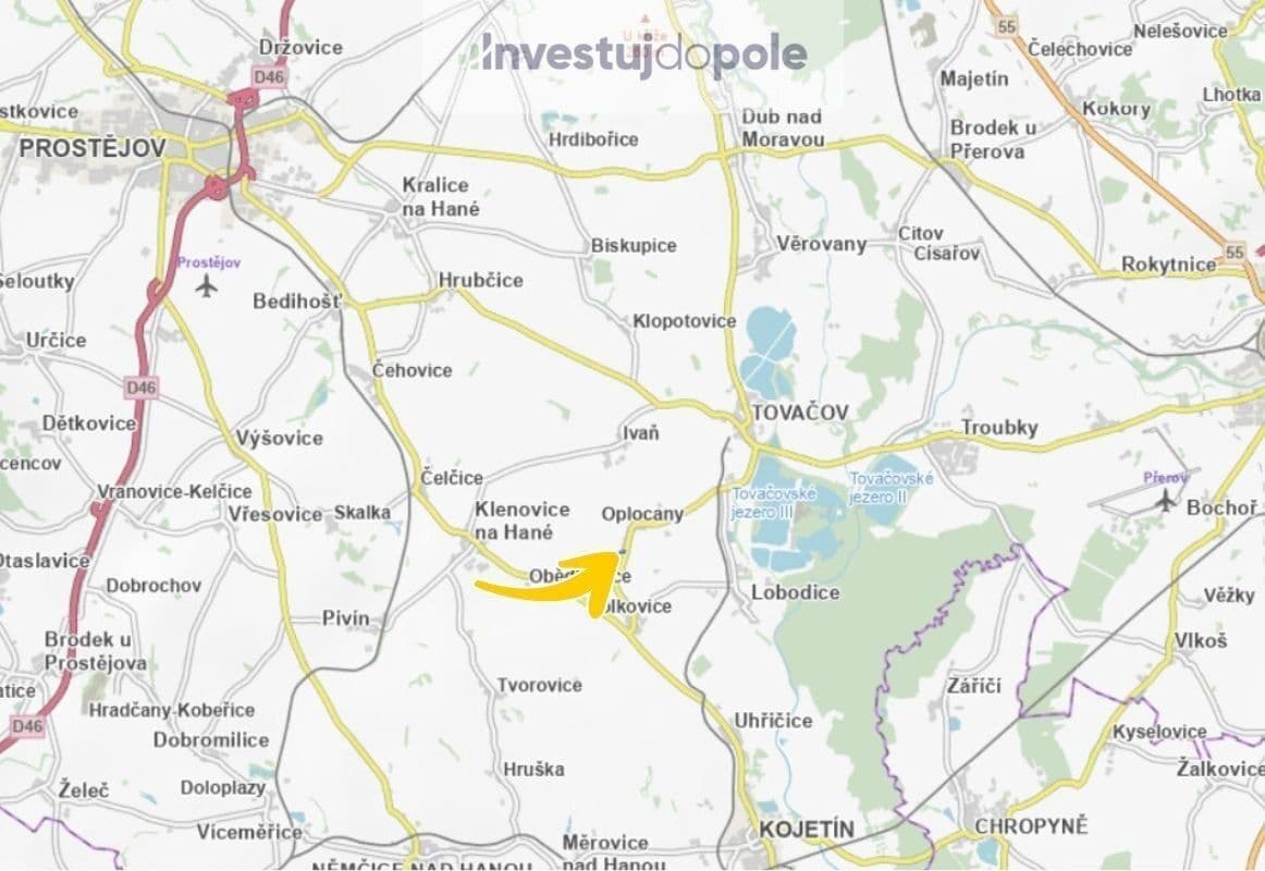 plot for sale, 2,877 m², Oplocany, Olomoucký Region plot for sale, 2,877 m², Oplocany, Olomoucký Region