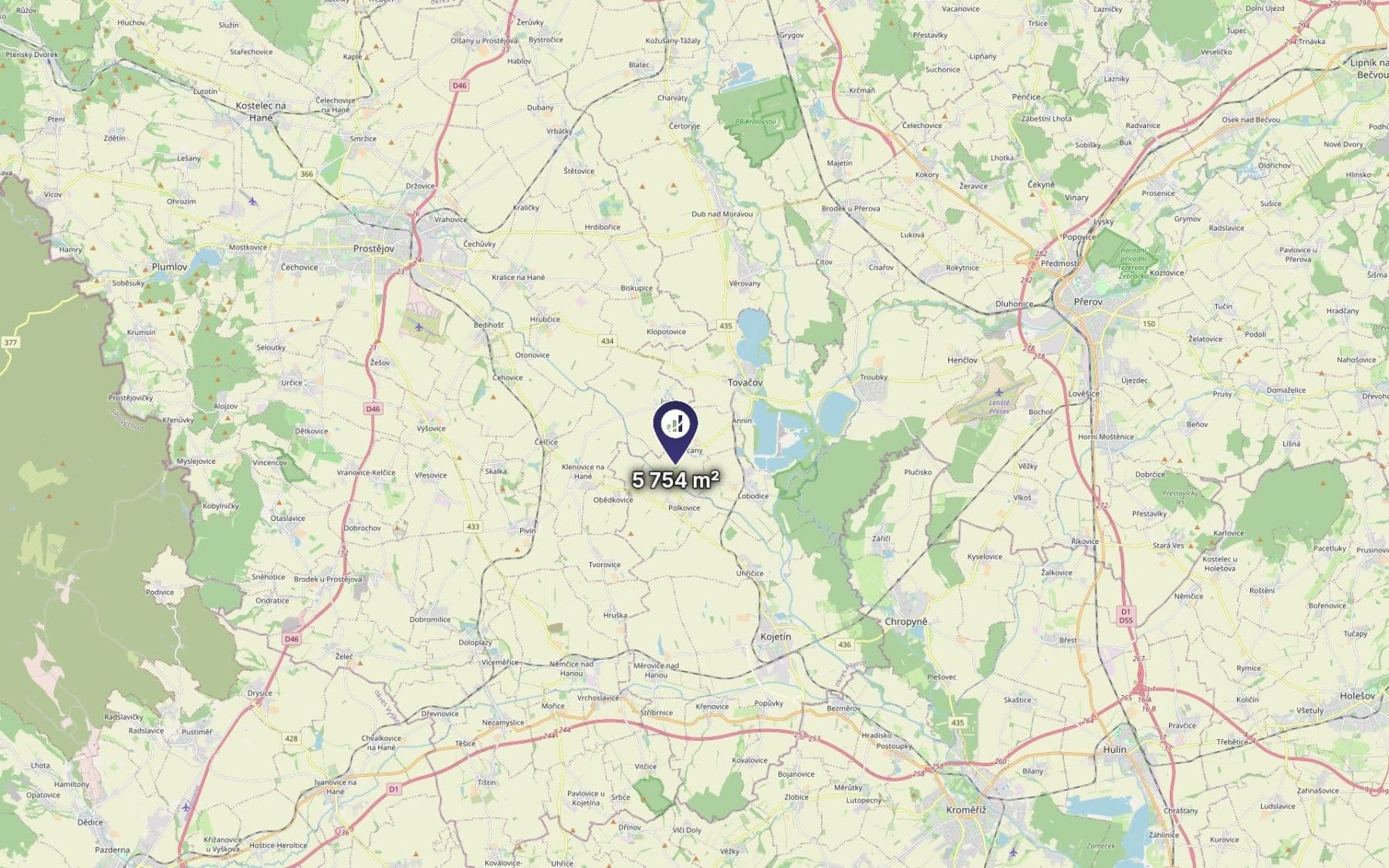 plot for sale, 2,856 m², Oplocany, Olomoucký Region plot for sale, 2,856 m², Oplocany, Olomoucký Region