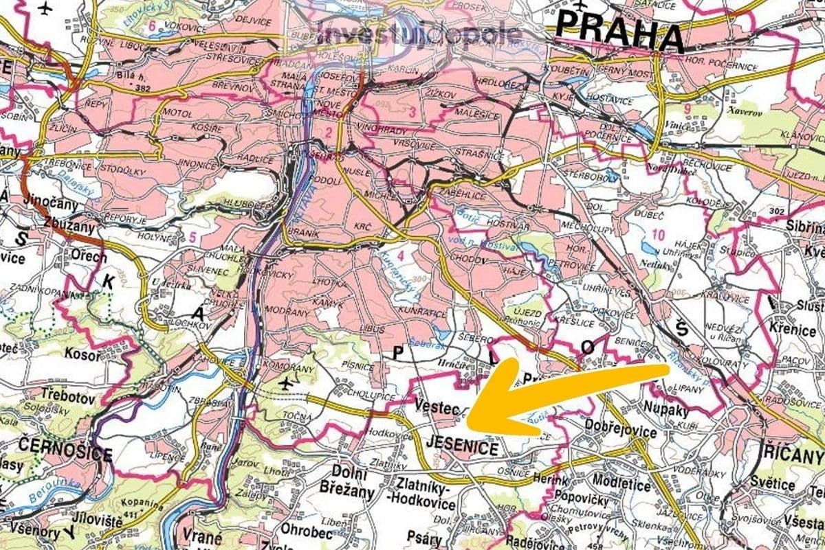 plot for sale, 3,413 m², Jesenice, Středočeský Region plot for sale, 3,413 m², Jesenice, Středočeský Region