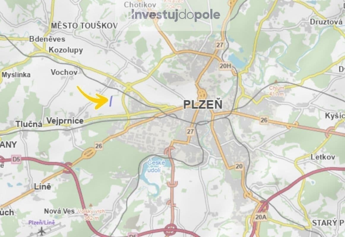 plot for sale, 10,867 m², Plzeň, Plzeňský Region plot for sale, 10,867 m², Plzeň, Plzeňský Region