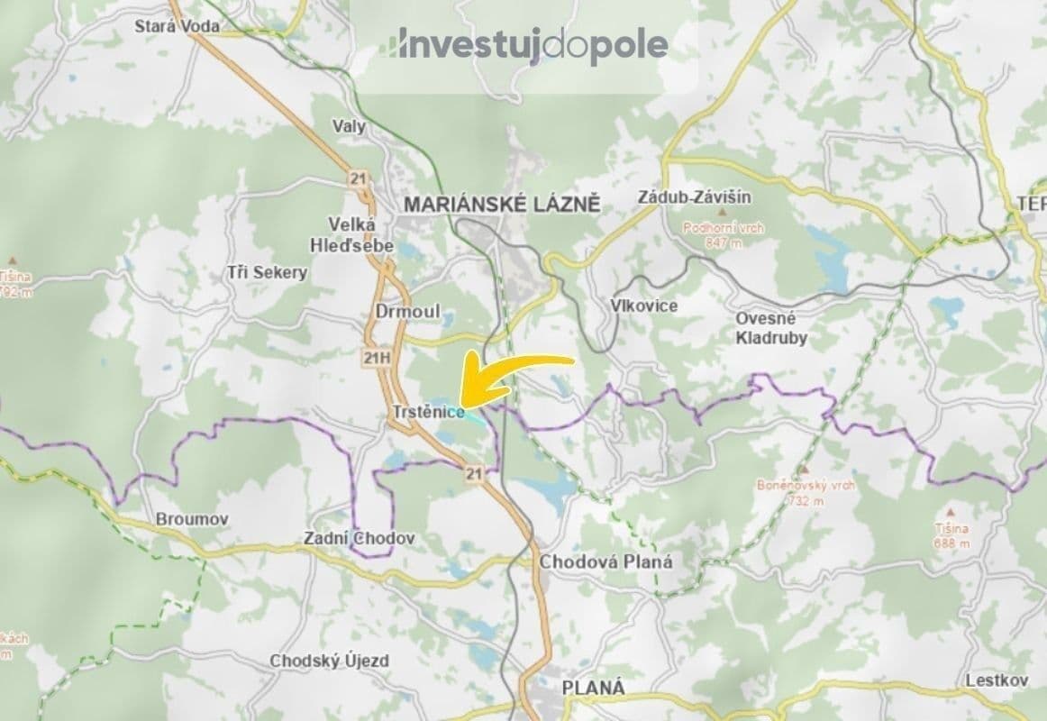 plot for sale, 2,521 m², Trstěnice, Karlovarský Region plot for sale, 2,521 m², Trstěnice, Karlovarský Region