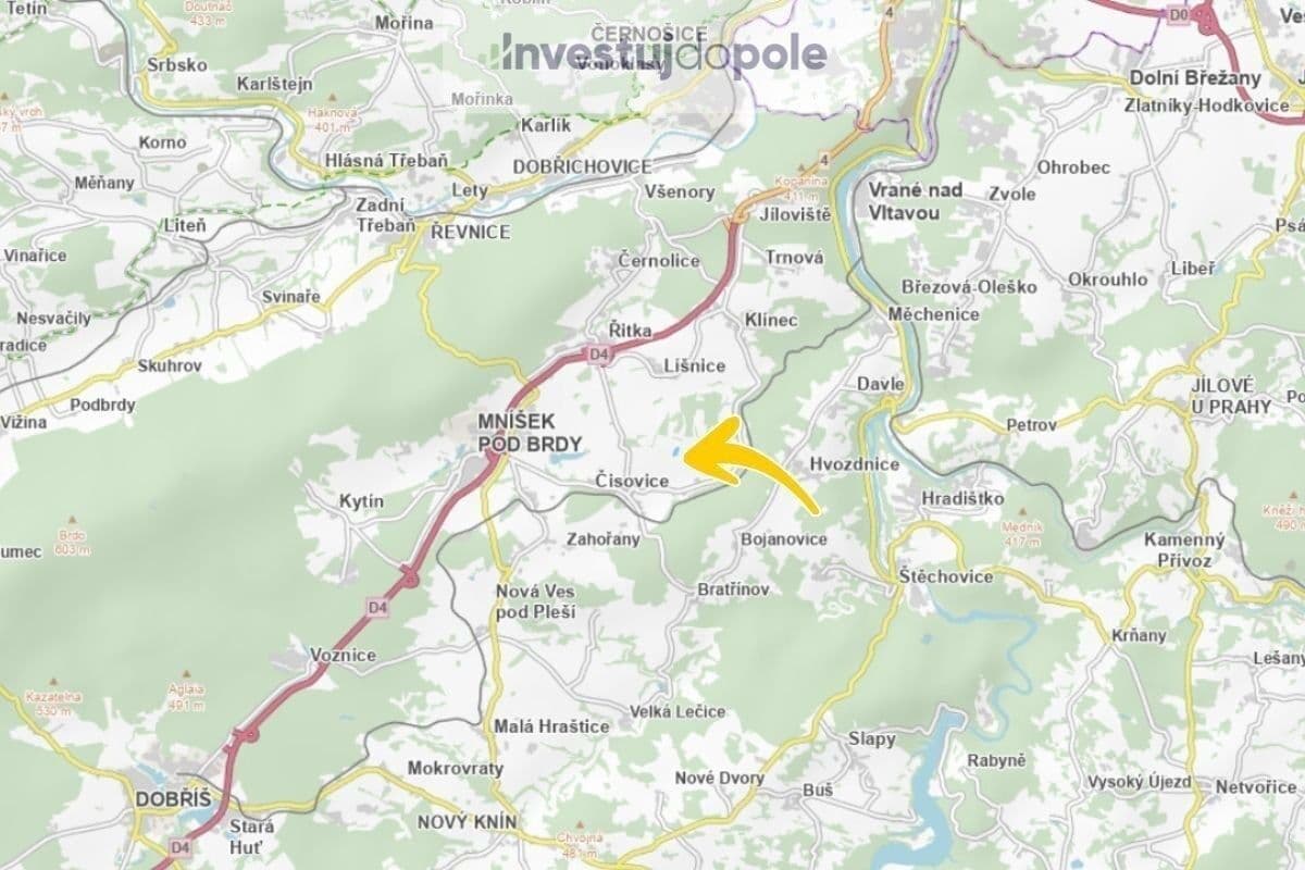 plot for sale, 13,937 m², Čisovice, Středočeský Region plot for sale, 13,937 m², Čisovice, Středočeský Region