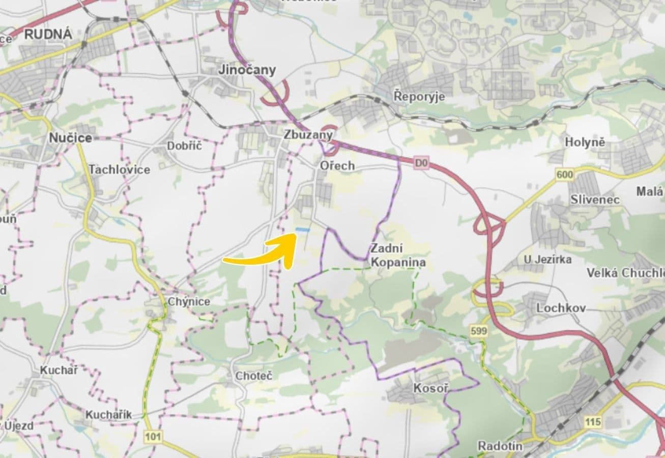 plot for sale, 10,265 m², Ořech, Středočeský Region plot for sale, 10,265 m², Ořech, Středočeský Region