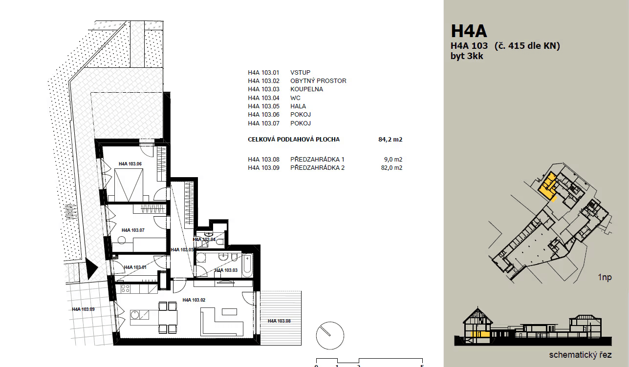 2 bedroom with open-plan kitchen flat for sale, 84 m², Butovická, Prague, Prague 2 bedroom with open-plan kitchen flat for sale, 84 m², Butovická, Prague, Prague