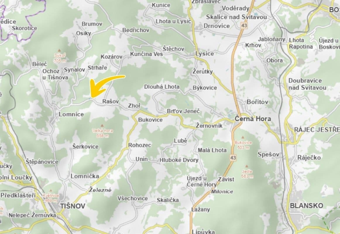 plot for sale, 1,412 m², Rašov, Jihomoravský Region plot for sale, 1,412 m², Rašov, Jihomoravský Region