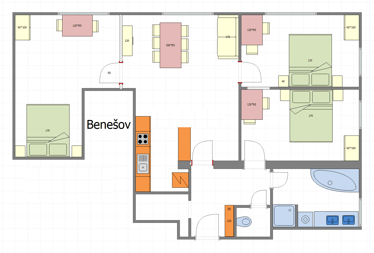 3 bedroom with open-plan kitchen flat for sale, 93 m², Hráského, Benešov, Středočeský Region 3 bedroom with open-plan kitchen flat for sale, 93 m², Hráského, Benešov, Středočeský Region