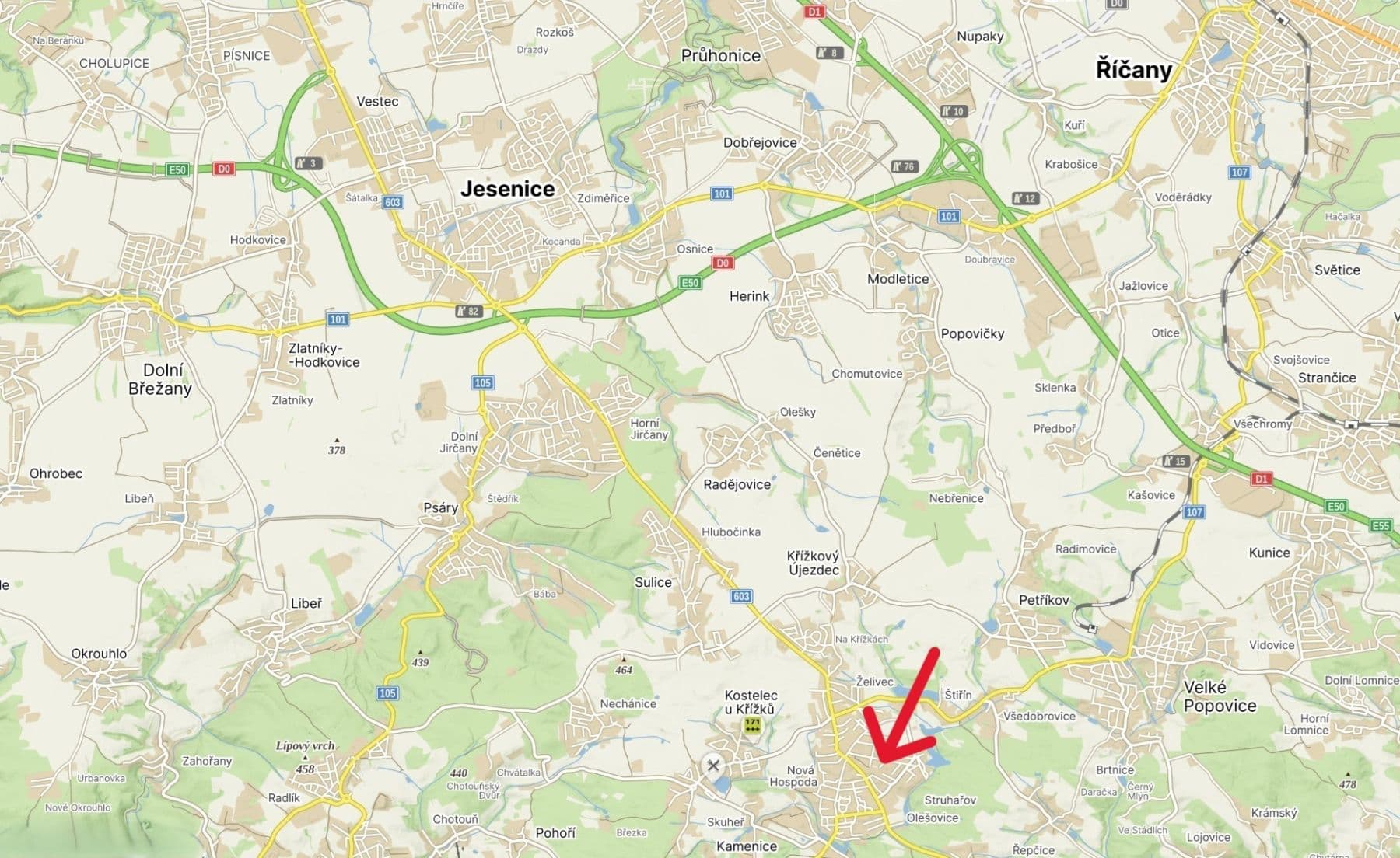 plot for sale, 1,233 m², Slavíková, Kamenice, Středočeský Region plot for sale, 1,233 m², Slavíková, Kamenice, Středočeský Region