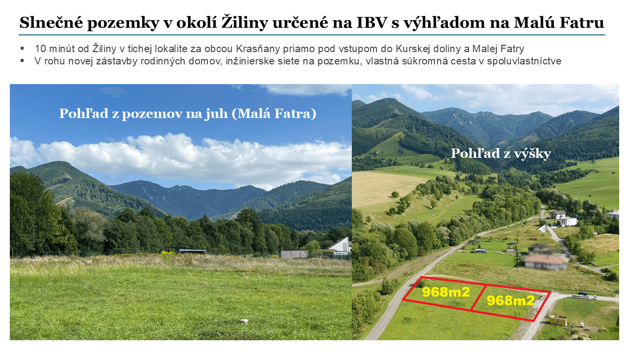 plot for sale, 968 m², Krasňany, Žilinský Region plot for sale, 968 m², Krasňany, Žilinský Region
