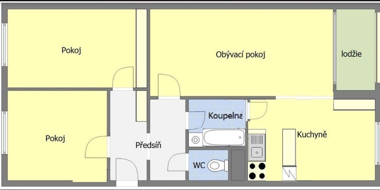 3 bedroom flat for sale, 64 m², Taussigova, Prague, Prague 3 bedroom flat for sale, 64 m², Taussigova, Prague, Prague