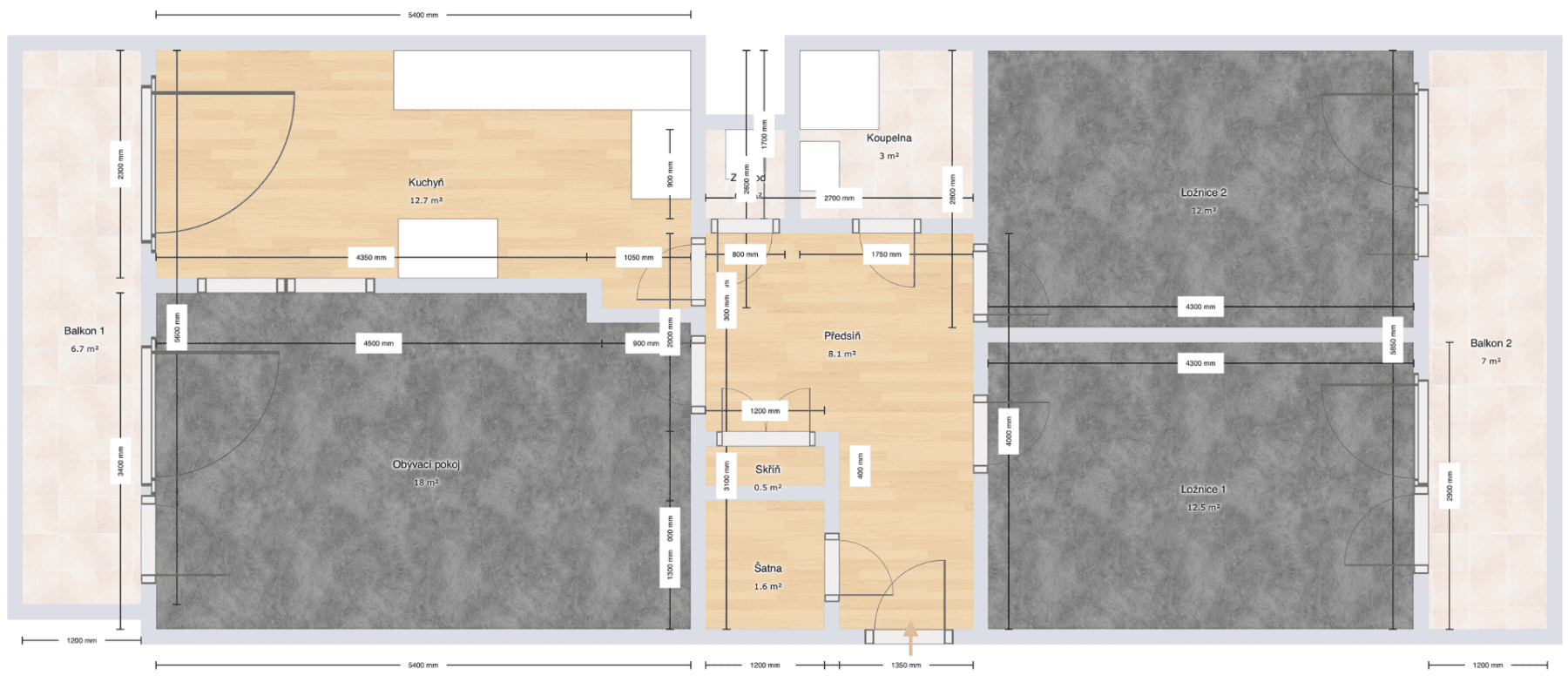 3 bedroom flat for sale, 72 m², Kunešova, Prague, Prague 3 bedroom flat for sale, 72 m², Kunešova, Prague, Prague